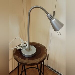 VTG 90s IKEA Marianne Knut Hagberg Mod Kvart Silver Metal Gooseneck Desk Lamp